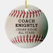 Baseball BESTE COACH, ongeacht naam en team Keramisch Ornament (Achterkant)