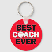 Baseball-BESTE COACH OOIT Aangepaste teamkleuren-p Sleutelhanger (Voorkant)