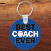 Baseball-BESTE COACH OOIT Aangepaste teamkleuren-p Sleutelhanger (Achterkant)