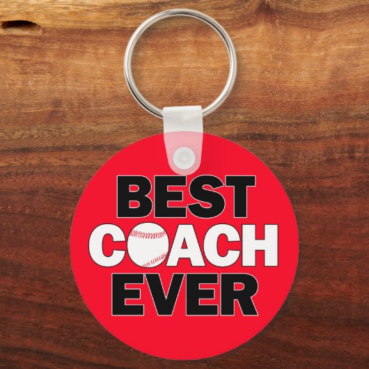 Baseball-BESTE COACH OOIT Aangepaste teamkleuren-p Sleutelhanger (Voorkant)