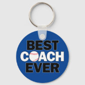 Baseball-BESTE COACH OOIT Aangepaste teamkleuren-p Sleutelhanger (Achterkant)