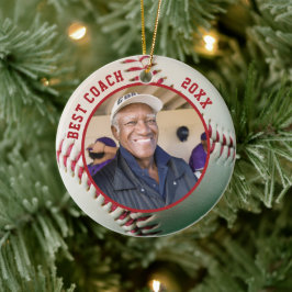 Baseball BESTE COACH Photo Team Names Persoonlijk Keramisch Ornament
