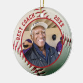 Baseball BESTE COACH Photo Team Names Persoonlijk Keramisch Ornament (Links)
