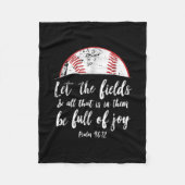 Baseball Bijbel Verse Cute Christelijk Psalm 96 Fleece Deken (Voorkant)
