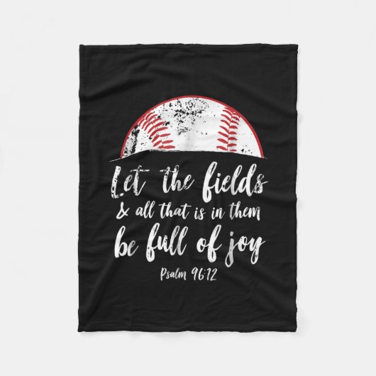 Baseball Bijbel Verse Cute Christelijk Psalm 96 Fleece Deken (Voorkant)