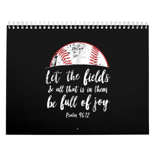Baseball Bijbel Verse Cute Christelijk Psalm 96 Kalender (Hoes)
