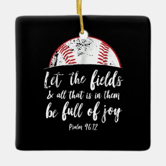 Baseball Bijbel Verse Cute Christelijk Psalm 96 Keramisch Ornament (Voorkant)