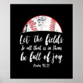 Baseball Bijbel Verse Cute Christelijk Psalm 96 Poster (Voorkant)