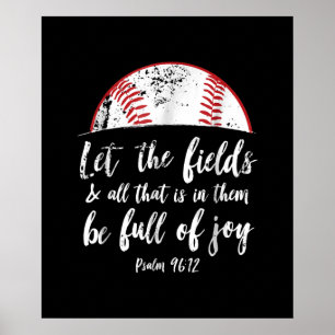 Baseball Bijbel Verse Cute Christelijk Psalm 96 Poster