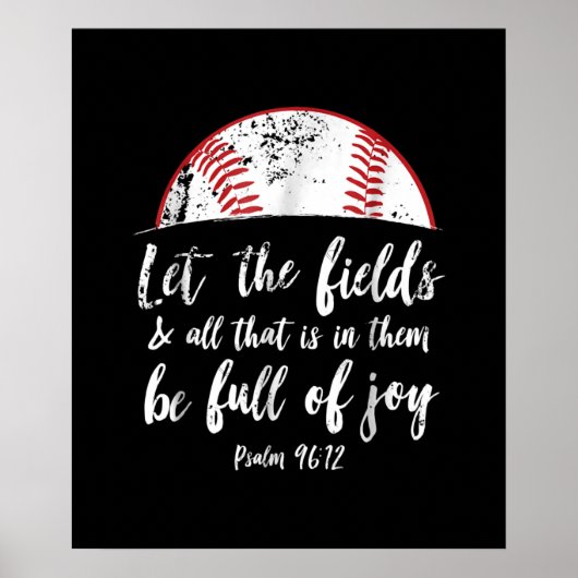 Baseball Bijbel Verse Cute Christelijk Psalm 96 Poster (Voorkant)