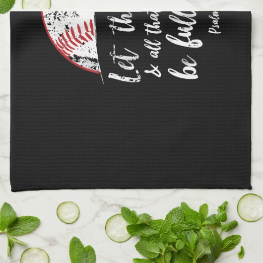 Baseball Bijbel Verse Cute Christelijk Psalm 96 Theedoek (Gevouwen)