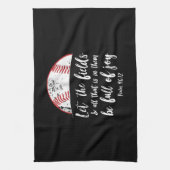 Baseball Bijbel Verse Cute Christelijk Psalm 96 Theedoek (Verticaal)