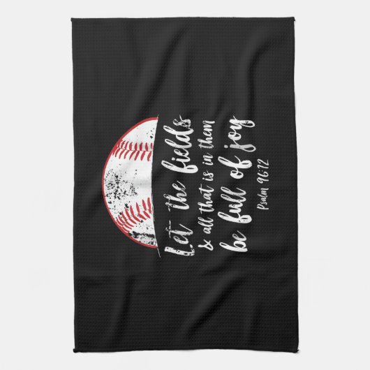 Baseball Bijbel Verse Cute Christelijk Psalm 96 Theedoek (Verticaal)