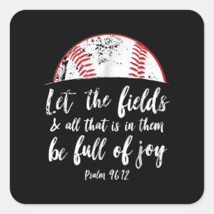Baseball Bijbel Verse Cute Christelijk Psalm 96 Vierkante Sticker