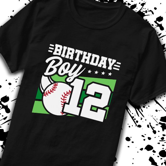 Baseball Birthday 12-jarige jongen 12e verjaardag T-shirt