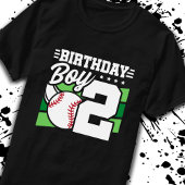 Baseball Birthday 2-jarig jongetje 2e verjaardag T-shirt