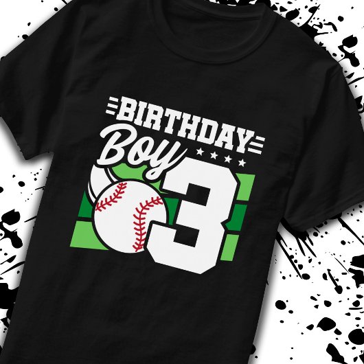 Baseball Birthday 3 Year Old Boy 3rd Birthday T-shirt