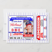 Baseball Birthday - 5x7 - Babys First Birthday Kaart (Voorkant)