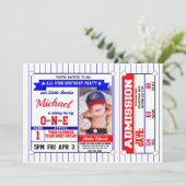 Baseball Birthday - 5x7 - Babys First Birthday Kaart (Staand voorkant)