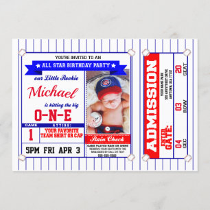 Baseball Birthday - 5x7 - Babys First Birthday Kaart