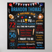 Baseball Birthday-alkbordbord Poster (Voorkant)