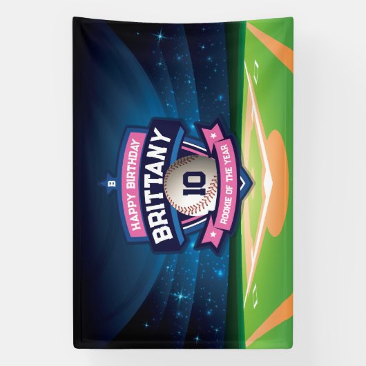 Baseball Birthday banner backdrop (Verticaal)
