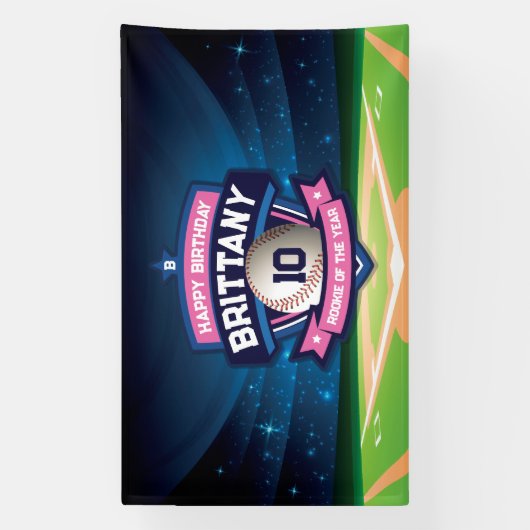 Baseball Birthday banner backdrop (Verticaal)