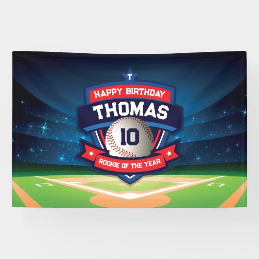 Baseball Birthday banner backdrop  (Horizontaal)