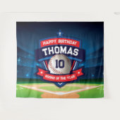 Baseball Birthday banner backdrop  Wandkleed (Voorkant (horizontaal))