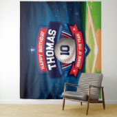 Baseball Birthday banner backdrop  Wandkleed (In situ)