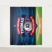 Baseball Birthday banner backdrop  Wandkleed (Voorkant)