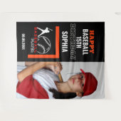 Baseball Birthday, Baseball Girl Player Backdrops Wandkleed (Voorkant (horizontaal))