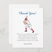 Baseball Birthday Bedankkaart (Voorkant / Achterkant)