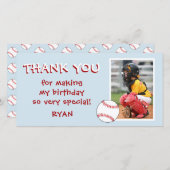 Baseball Birthday Bedankt voor je fotokaart (Voorkant / Achterkant)