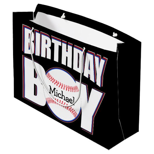 Baseball Birthday Boy Aangepaste Baseball Player N Groot Cadeauzakje (Achterkant Gekanteld)