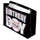 Baseball Birthday Boy Aangepaste Baseball Player N Groot Cadeauzakje (Voorkant Gekanteld)
