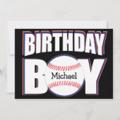 Baseball Birthday Boy Aangepaste Baseball Player N Kaart (Voorkant)