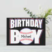 Baseball Birthday Boy Aangepaste Baseball Player N Kaart (Staand voorkant)