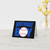 Baseball Birthday Boy Blue Baseball Kaart (Gele Bloem)