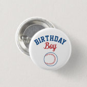 Baseball Birthday Boy Button (Voorkant /achterkant)