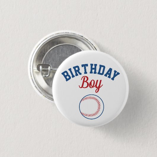 Baseball Birthday Boy Button (Voorkant /achterkant)