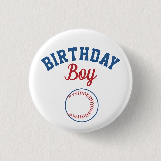 Baseball Birthday Boy Button (Voorkant)