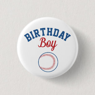 Baseball Birthday Boy Button