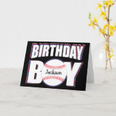 Baseball Birthday Boy Custom Player Name Sports Kaart (Gele Bloem)