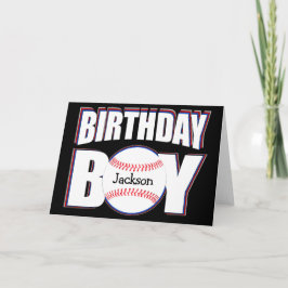 Baseball Birthday Boy Custom Player Name Sports Kaart