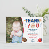 Baseball Birthday Dank je kaarten (Staand voorkant)