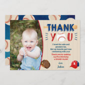 Baseball Birthday Dank je kaarten (Voorkant / Achterkant)