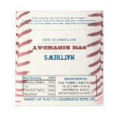Baseball Birthday Favor Chocolade Snoep Wrappers Notitieblok (Voorkant)