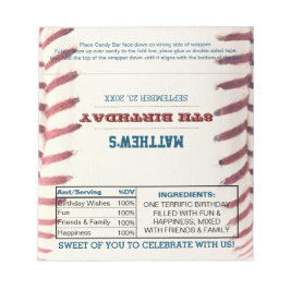 Baseball Birthday Favor Chocolade Snoep Wrappers Notitieblok