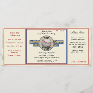 Baseball Birthday Field Pass Kaart